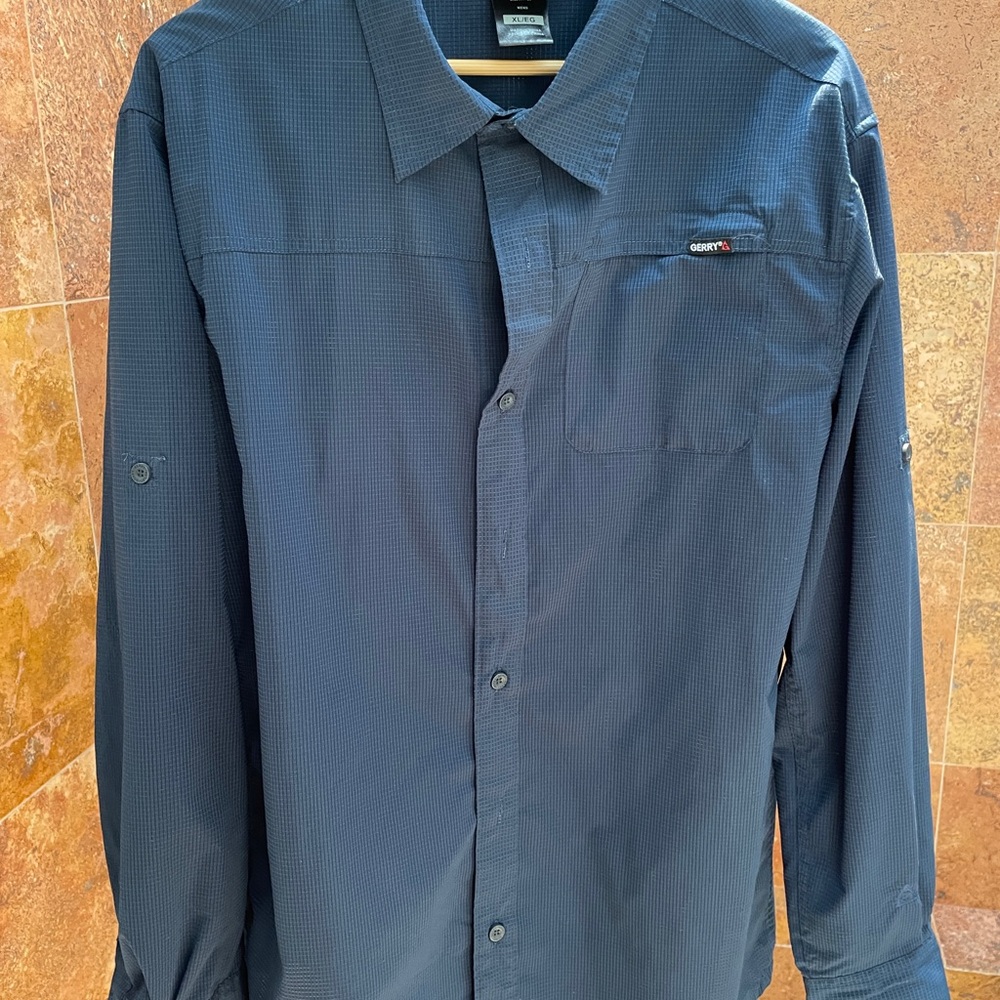 Gerry Men's Casual Button Down Shirt - Dark Blue